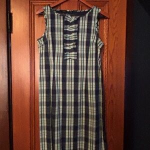 Talbots Blue and Green Plaid Dress